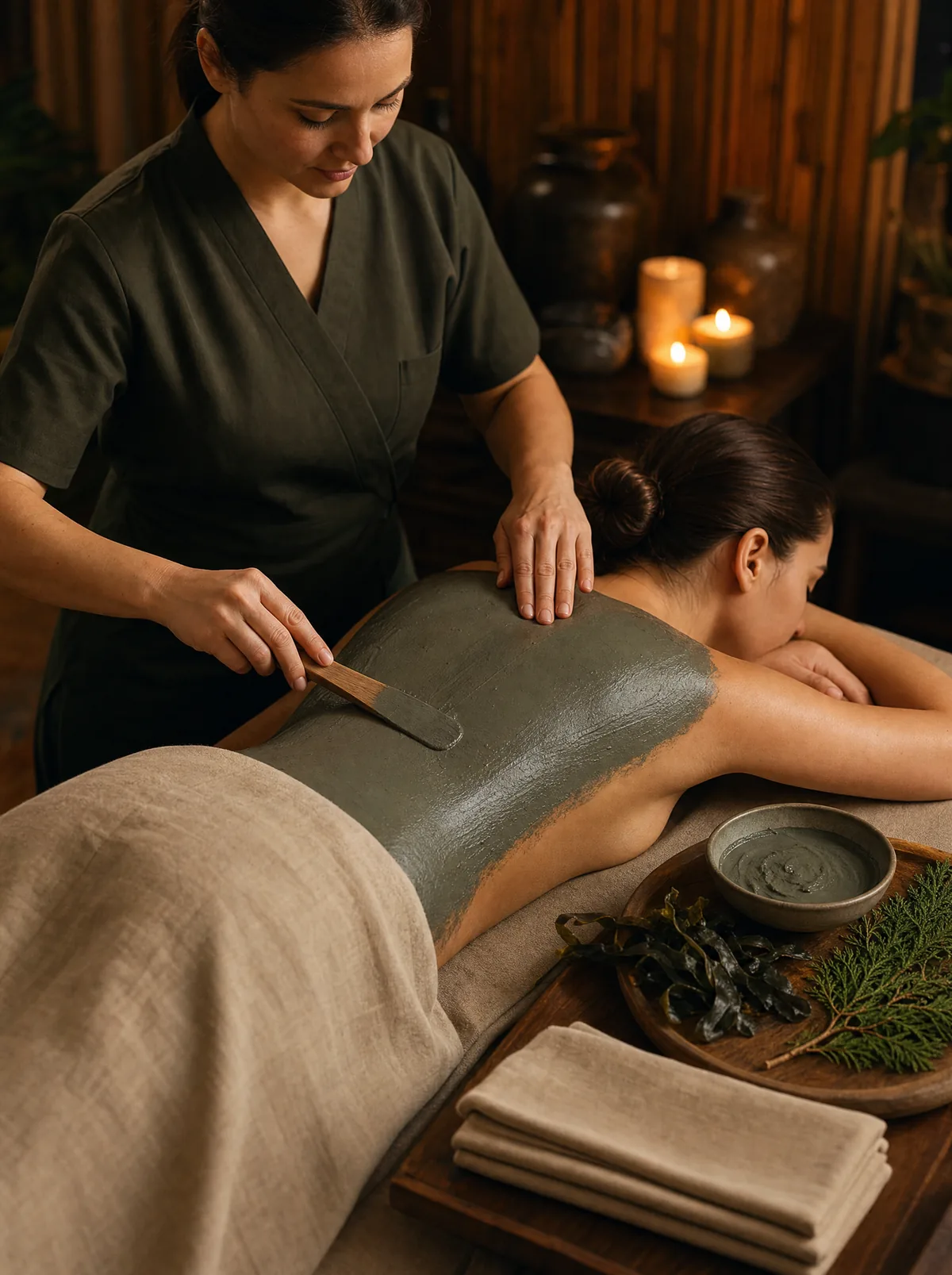 Обёртывание с вулканической глиной и экстрактом ламинарии в спа-салоне Element Spa, Ростов-на-Дону